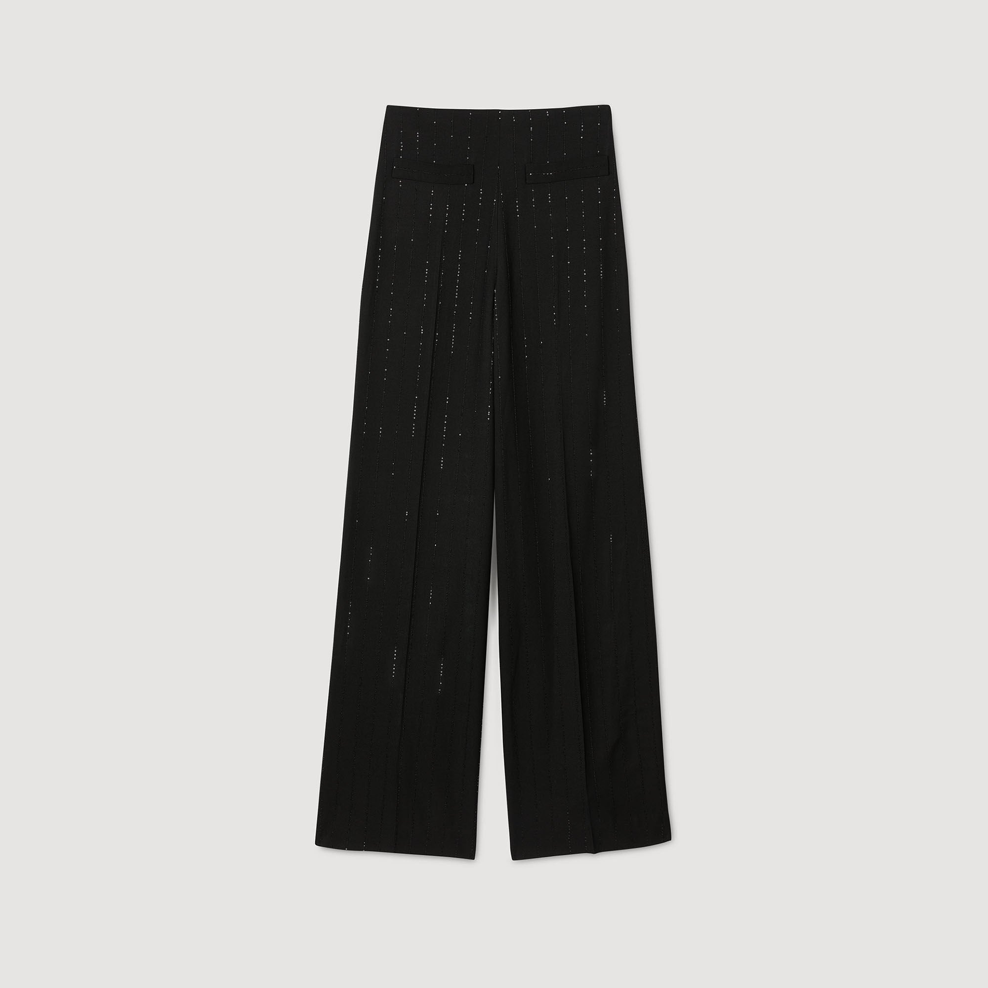 Sequinned suit trousers Black Sandro Women