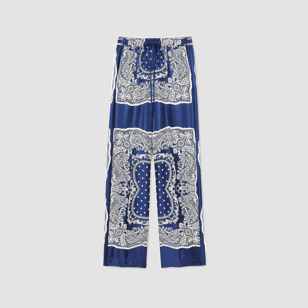 Bandana-print flowy trousers Blu / White Sandro Women