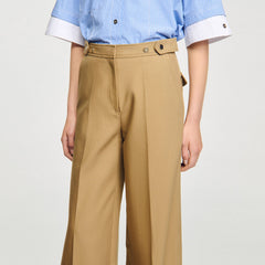Cotton suit trousers Beige Sandro Women