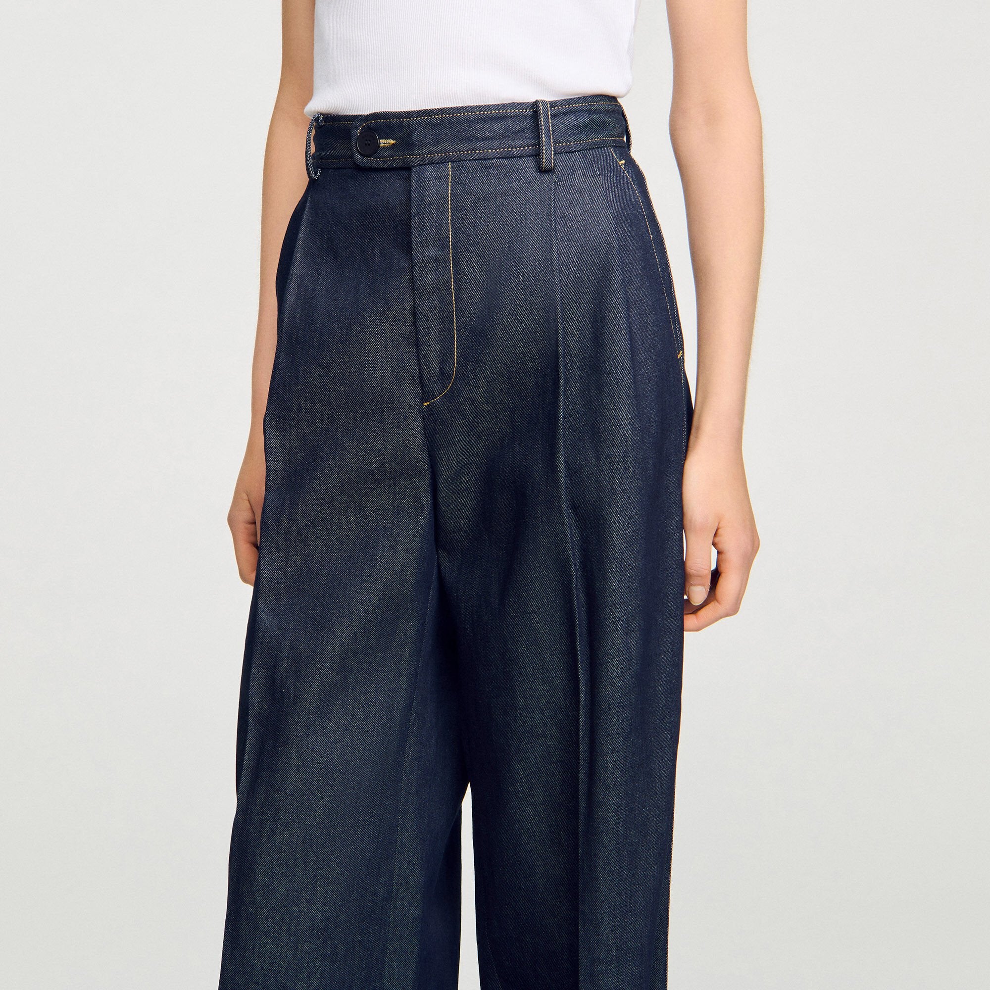 Denim suit trousers Deep Blue Sandro Women