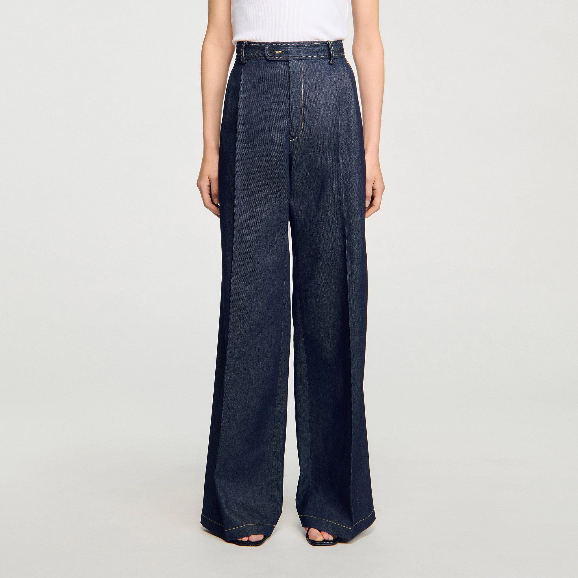 Denim suit trousers Deep Blue Sandro Women
