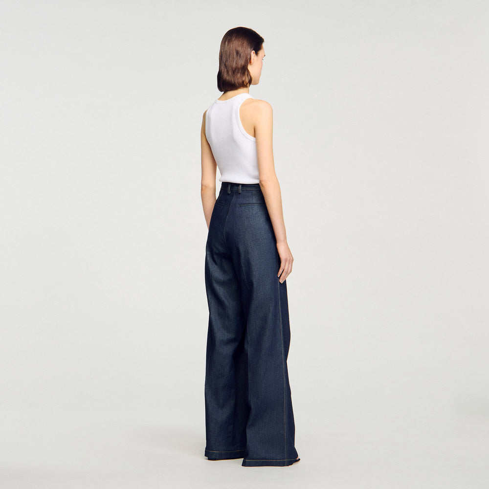 Denim suit trousers Deep Blue Sandro Women