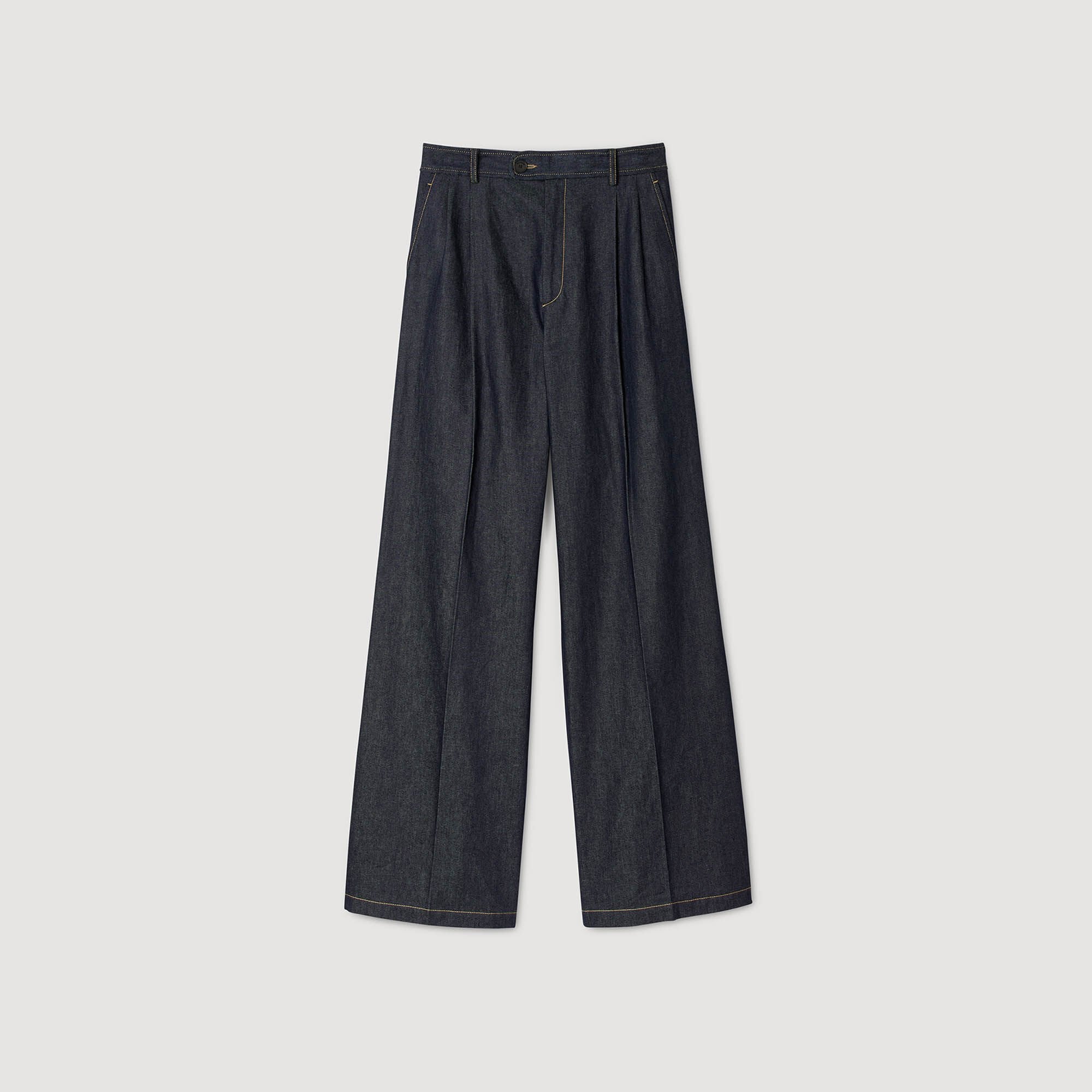 Denim suit trousers Deep Blue Sandro Women