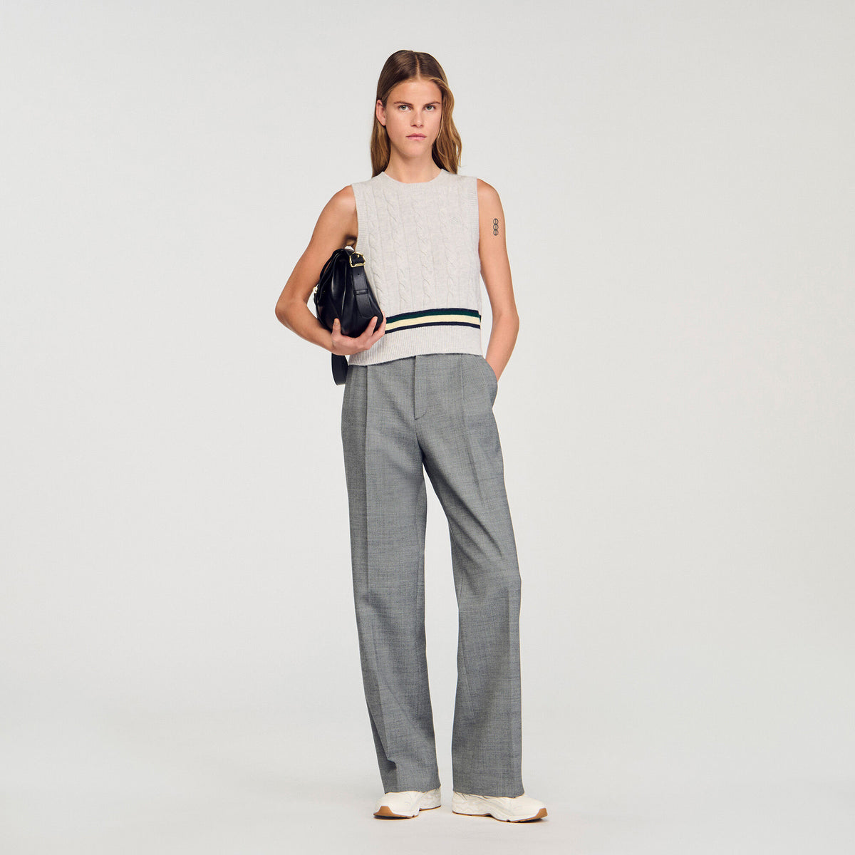 Straight-leg trousers Grey Sandro Women