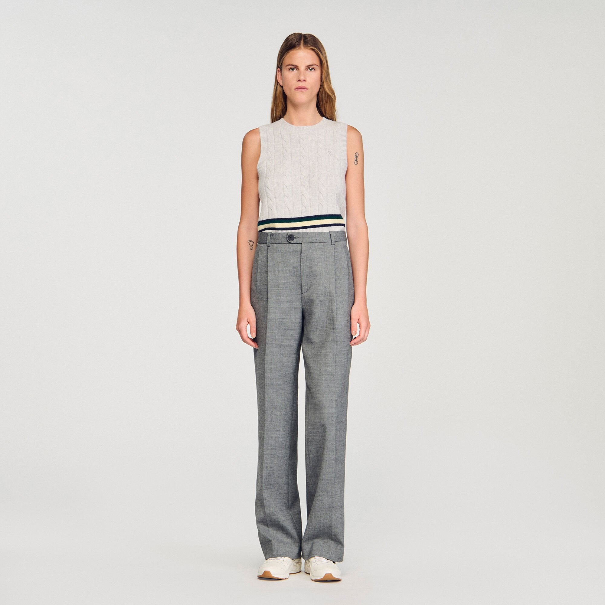 Straight-leg trousers Grey Sandro Women