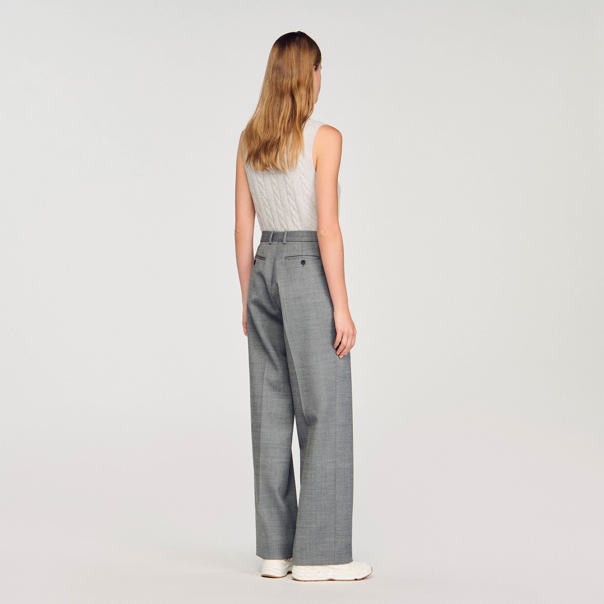 Straight-leg trousers Grey Sandro Women