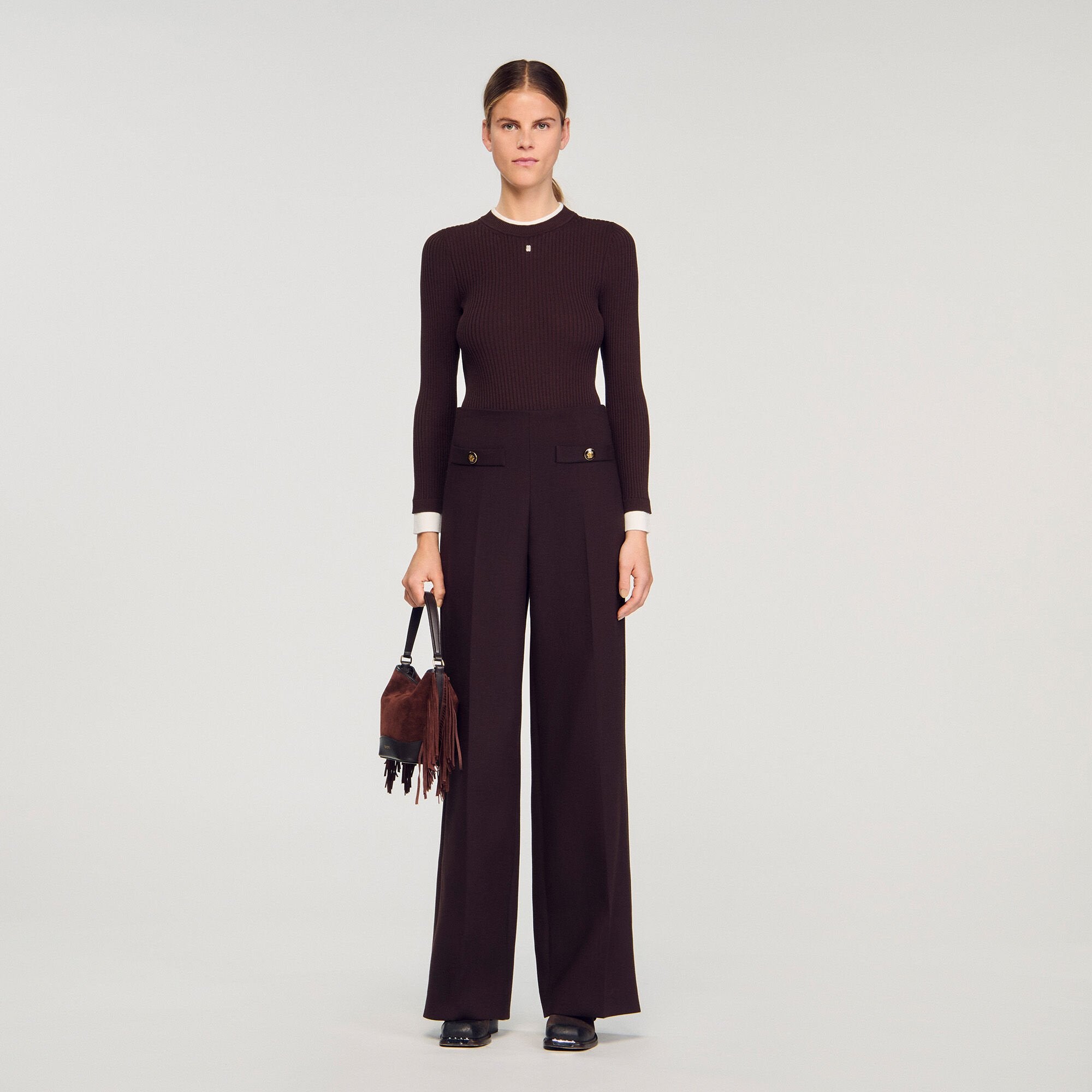 Flared trousers Brown Sandro Women