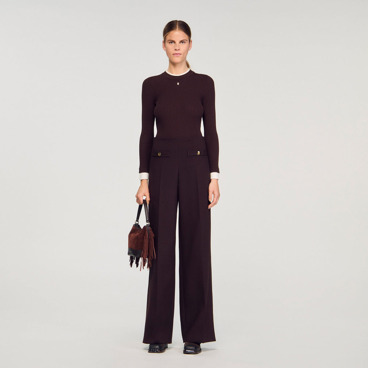 Flared trousers Brown Sandro Women