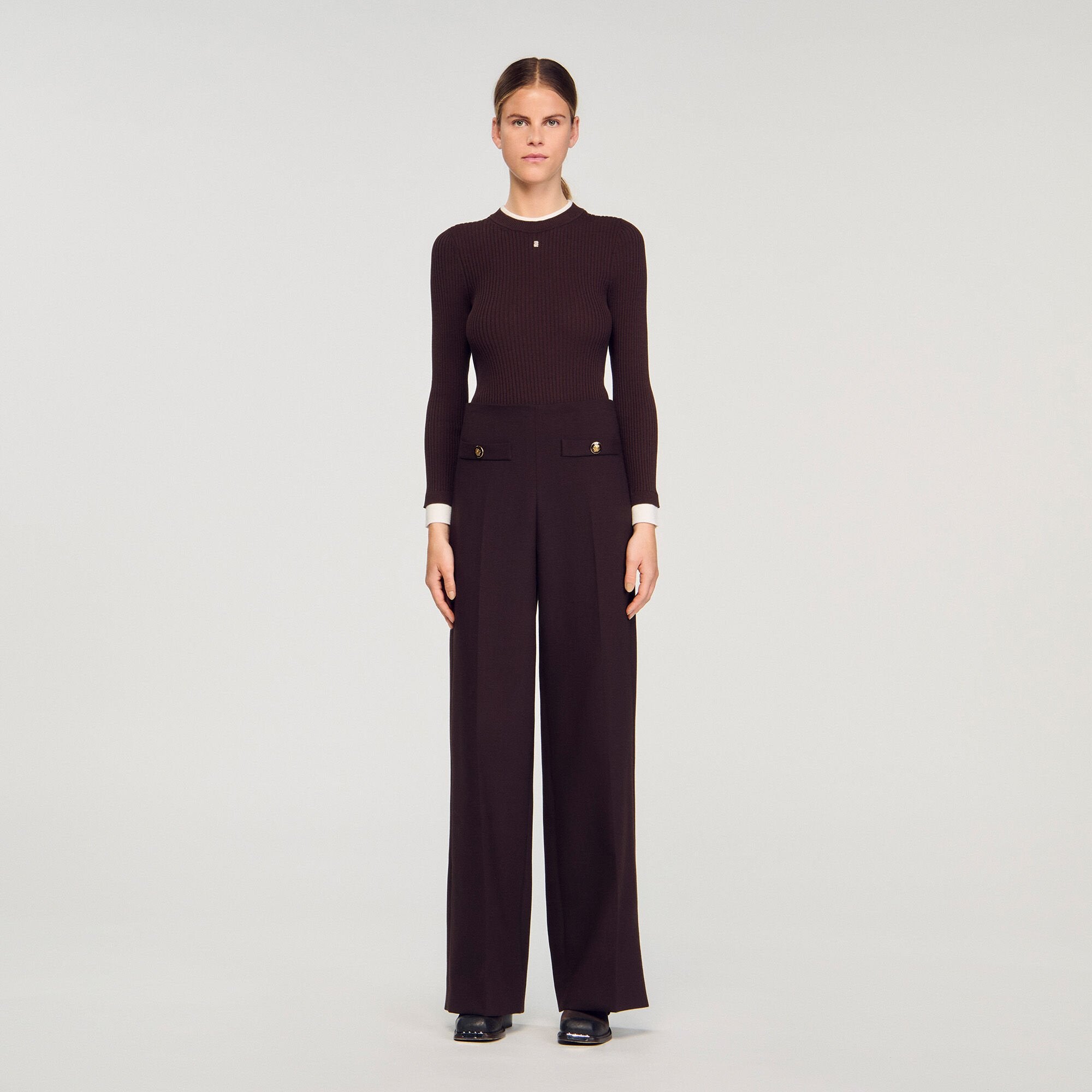 Flared trousers Brown Sandro Women