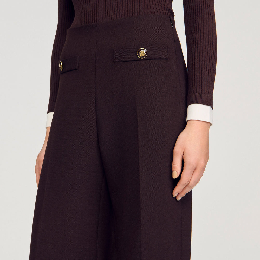 Flared trousers Brown Sandro Women