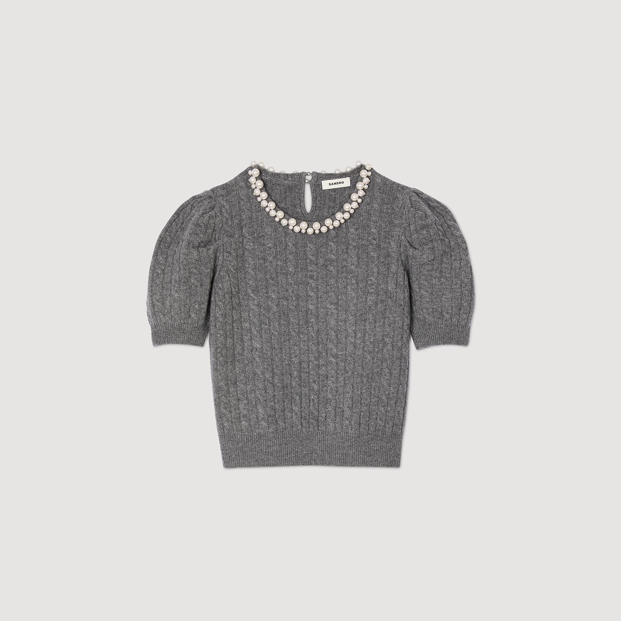 Cable knit sweater Grey Sandro Women