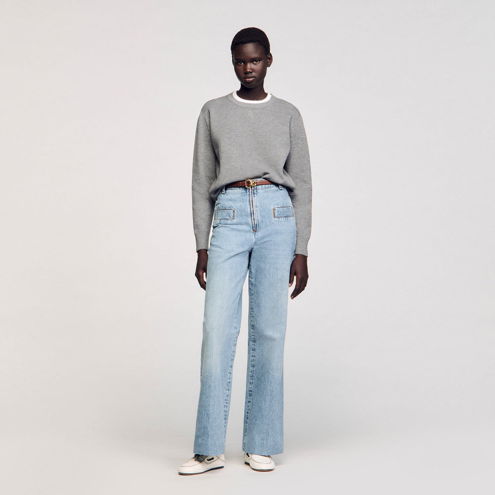 Contrast collar sweater Grey Sandro Women