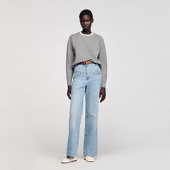 Contrast collar sweater Grey Sandro Women