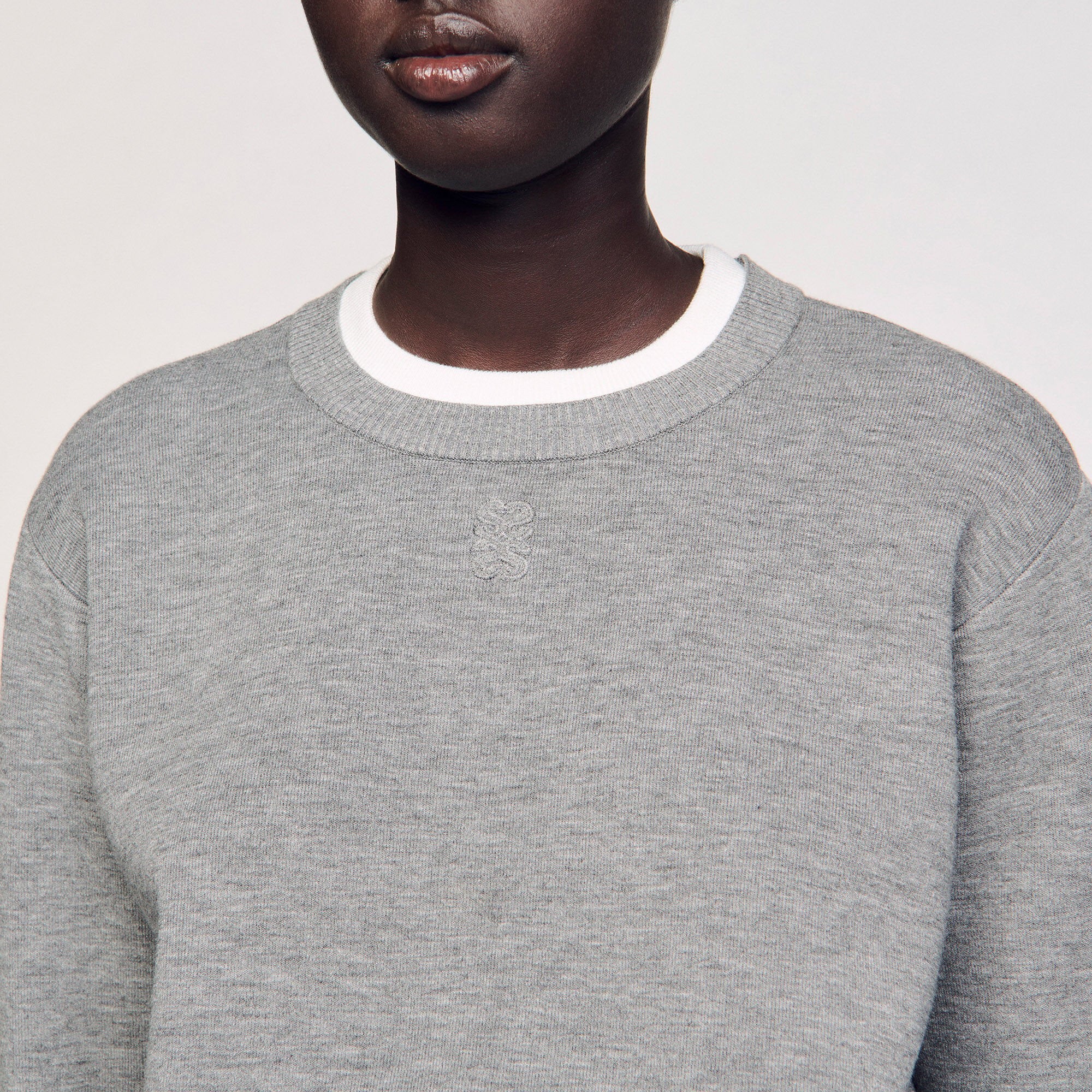 Contrast collar sweater Grey Sandro Women