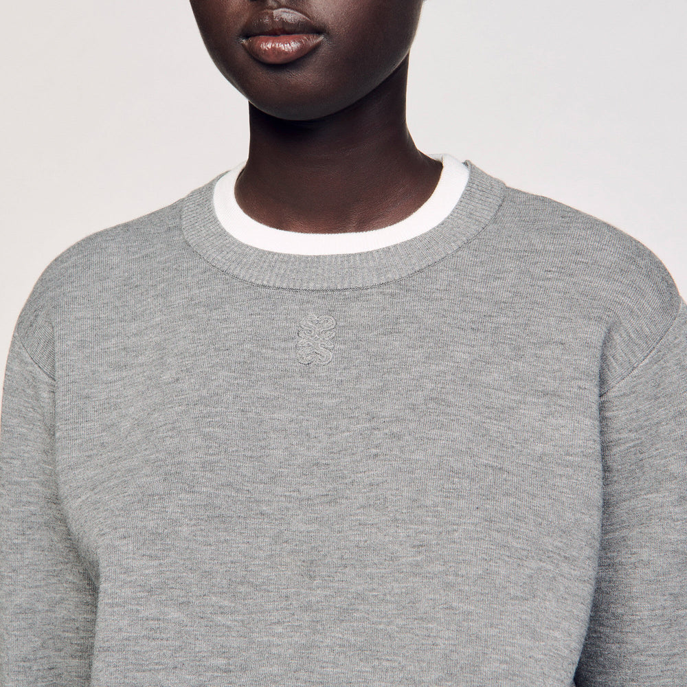Contrast collar sweater Grey Sandro Women