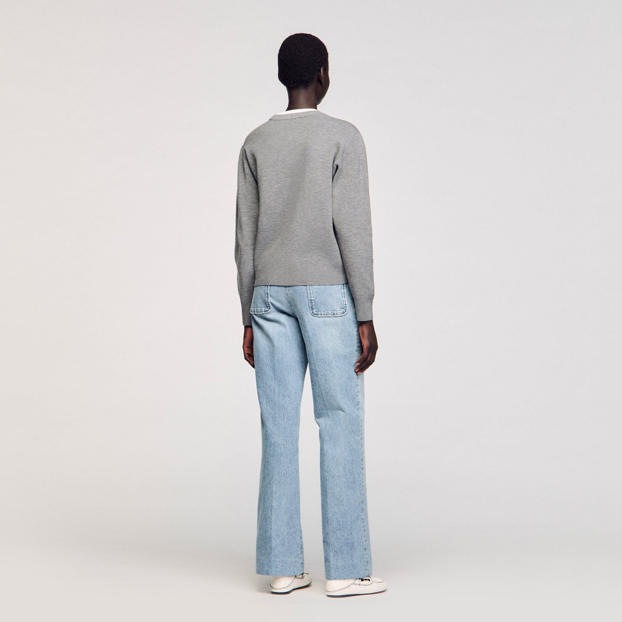 Contrast collar sweater Grey Sandro Women