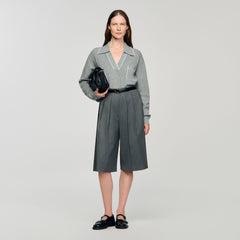 Open polo-collar neck sweater Grey Sandro Women