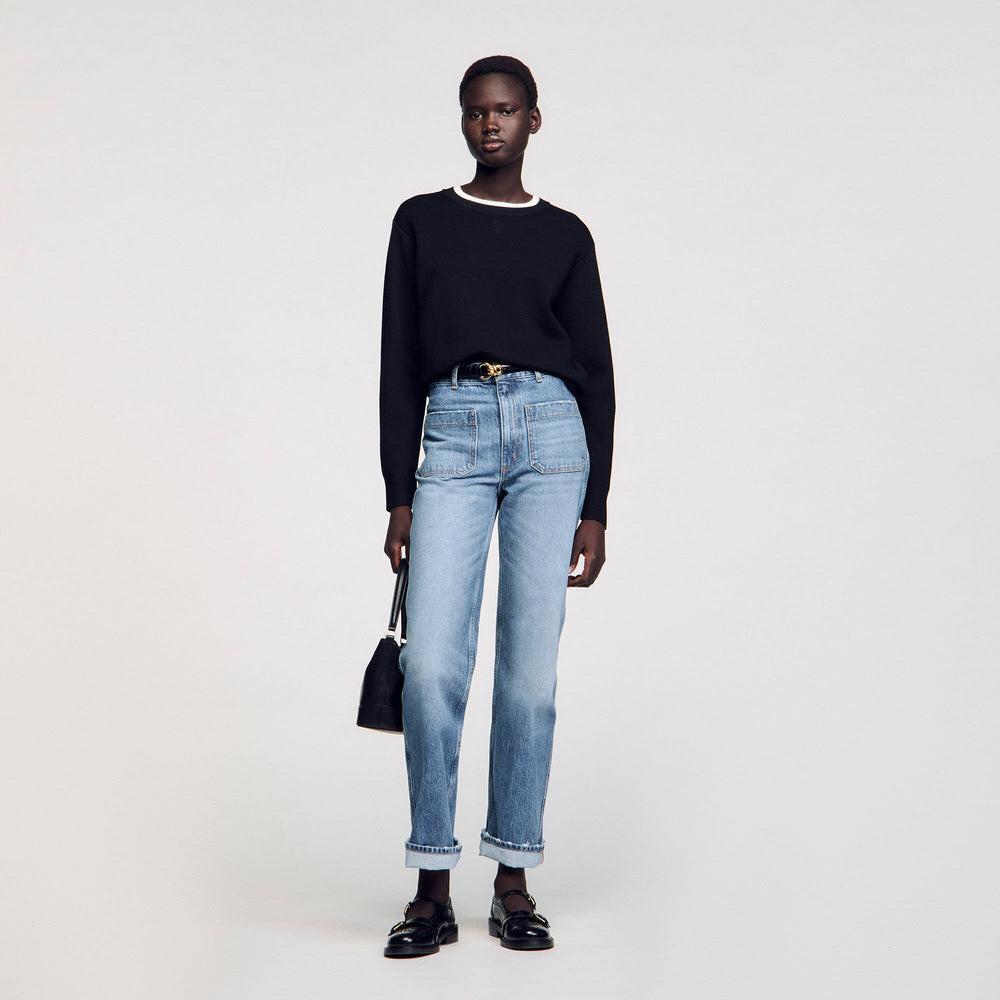 Wool blend sweater Black Sandro Women