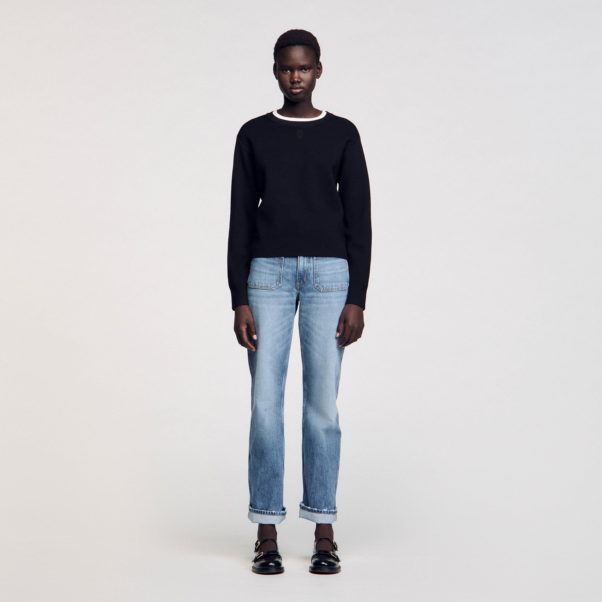 Wool blend sweater Black Sandro Women