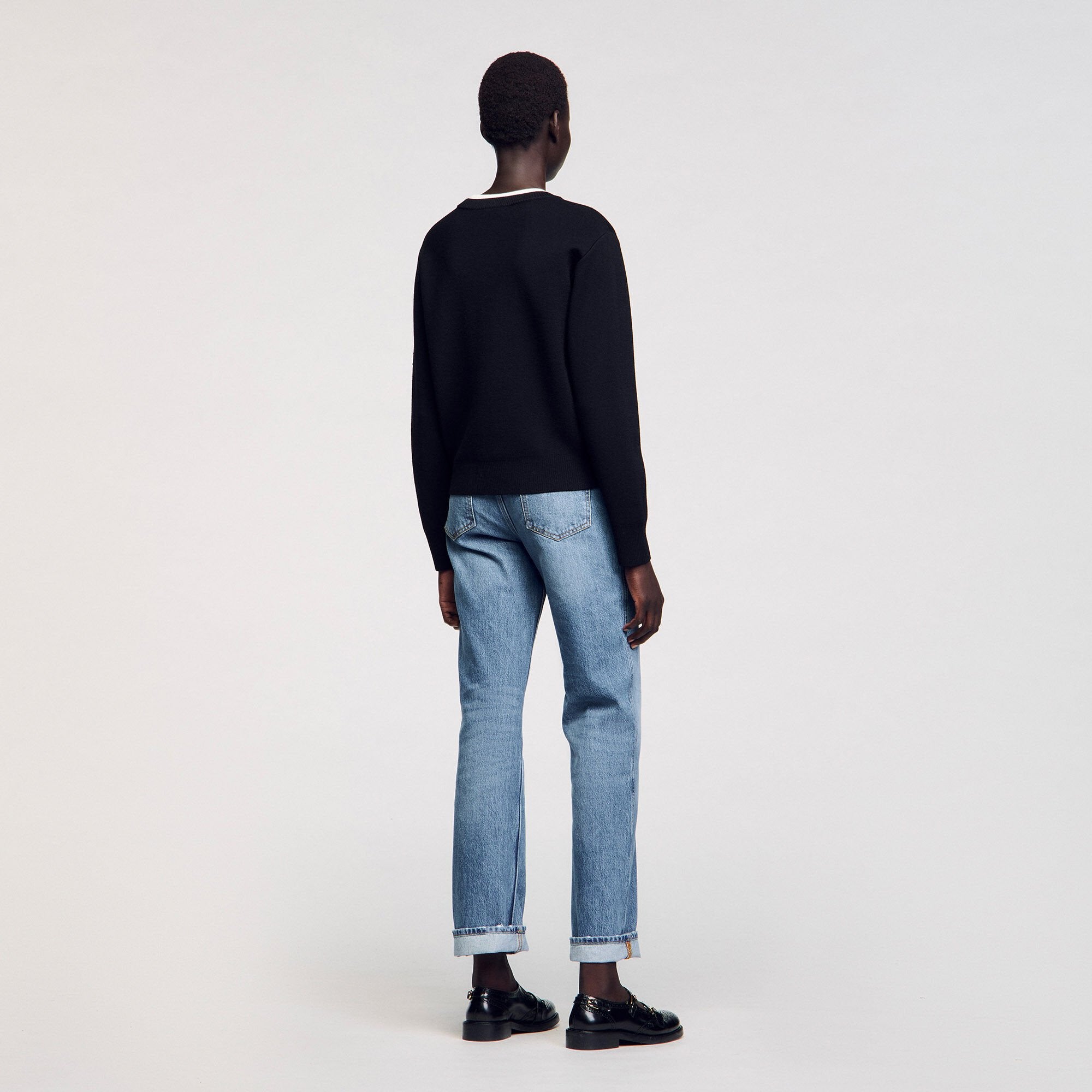 Wool blend sweater Black Sandro Women