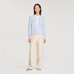 Wool and cashmere sweater Sky Blue Sandro Women
