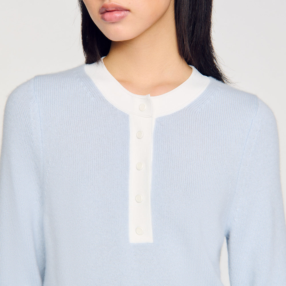 Wool and cashmere sweater Sky Blue Sandro Women