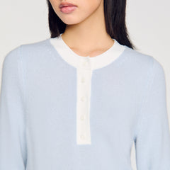 Wool and cashmere sweater Sky Blue Sandro Women