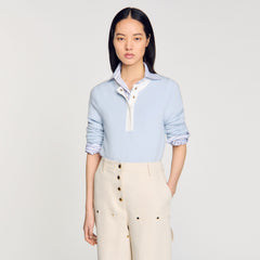 Wool and cashmere sweater Sky Blue Sandro Women