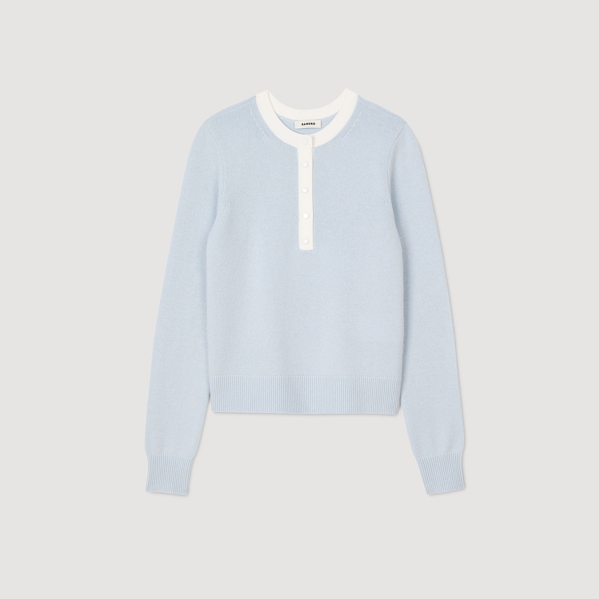 Wool and cashmere sweater Sky Blue Sandro Women