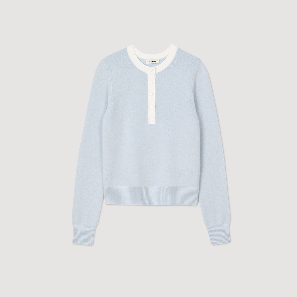 Wool and cashmere sweater Sky Blue Sandro Women