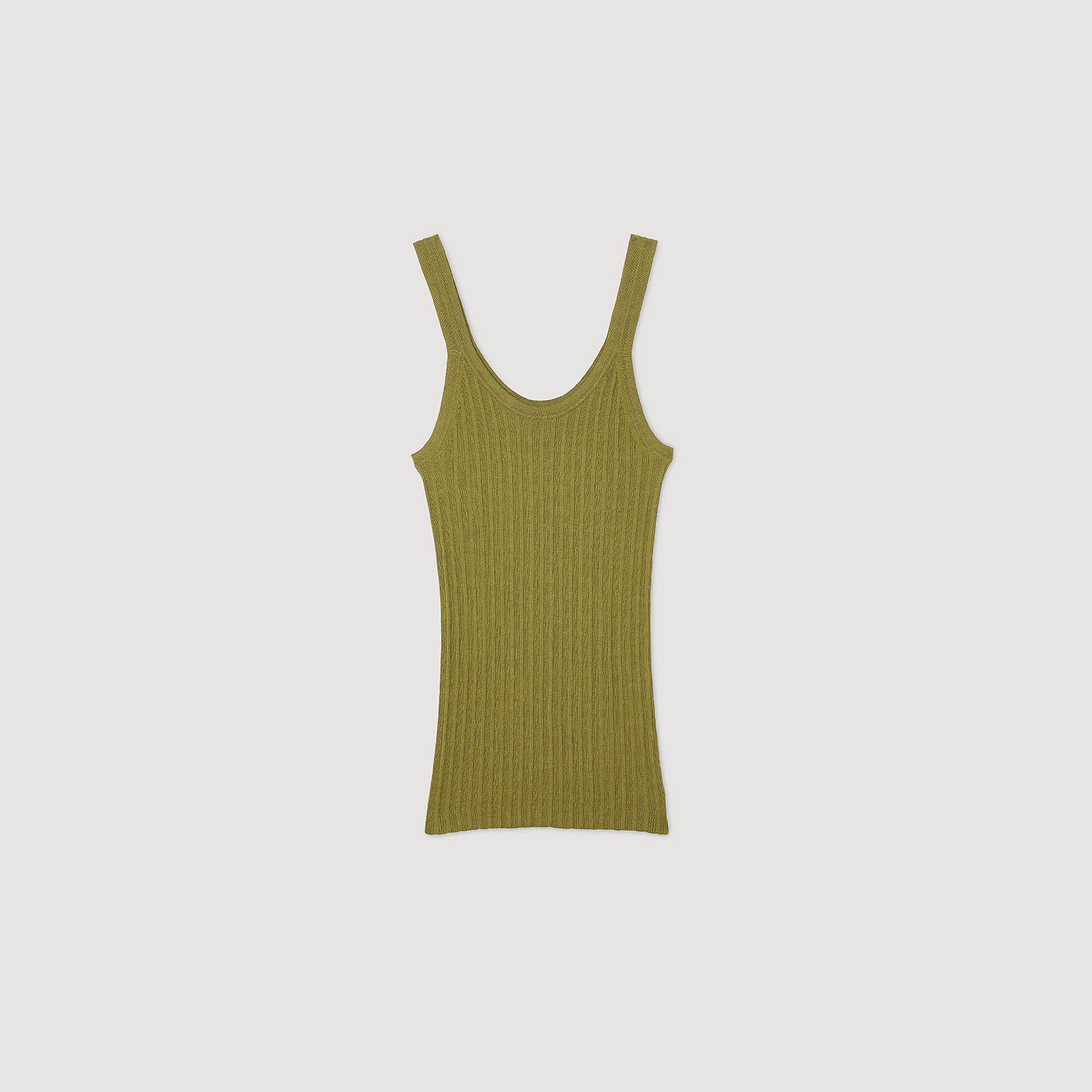 Ribbed vest top Olive Green Sandro Women