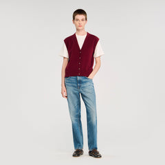 Two-tone wool and cashmere sweater Bordeaux Sandro Women