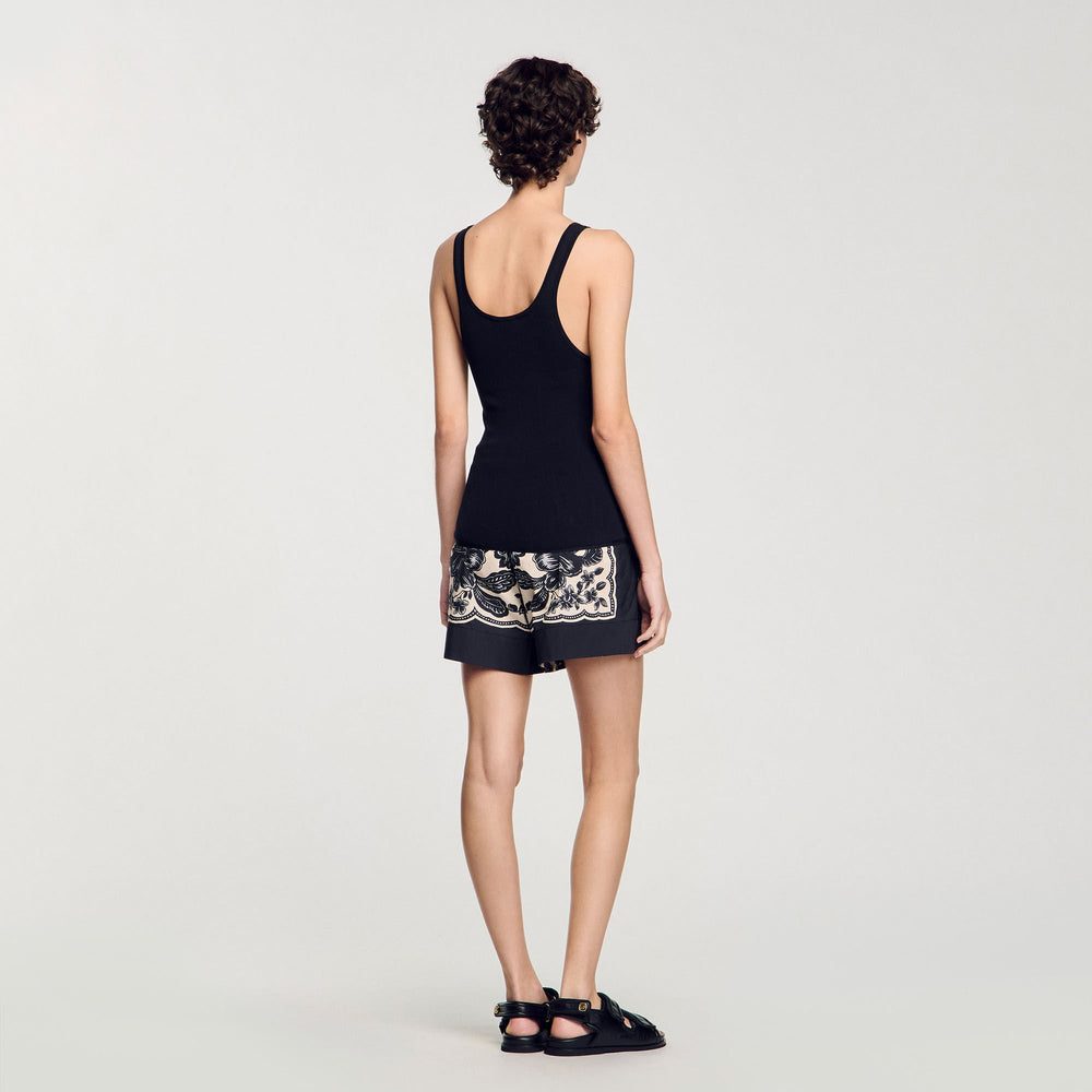 Rib knit vest top Black Sandro Women