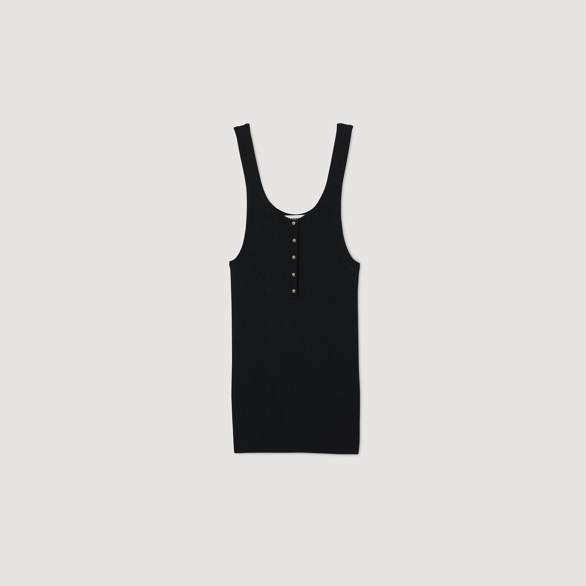 Rib knit vest top Black Sandro Women