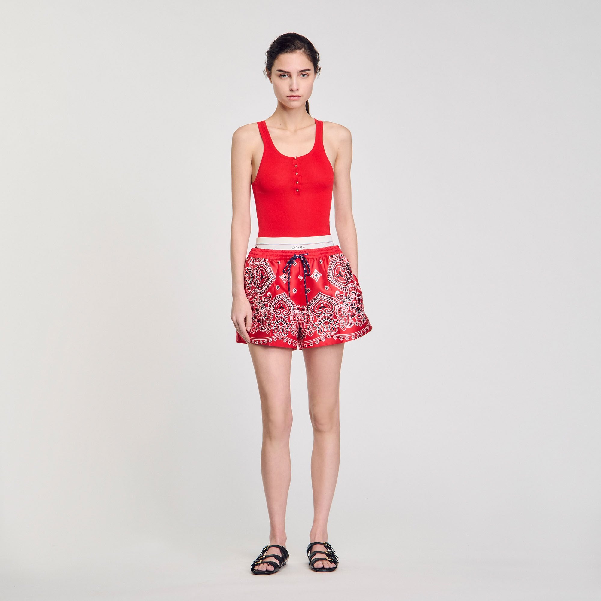 Rib knit vest top Red Sandro Women