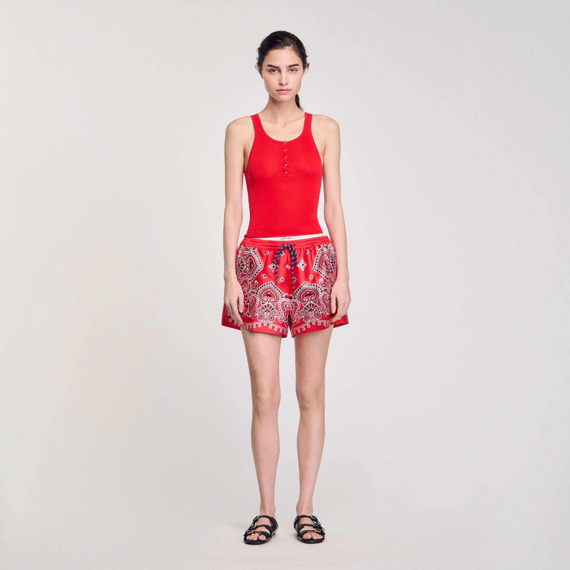 Rib knit vest top Red Sandro Women