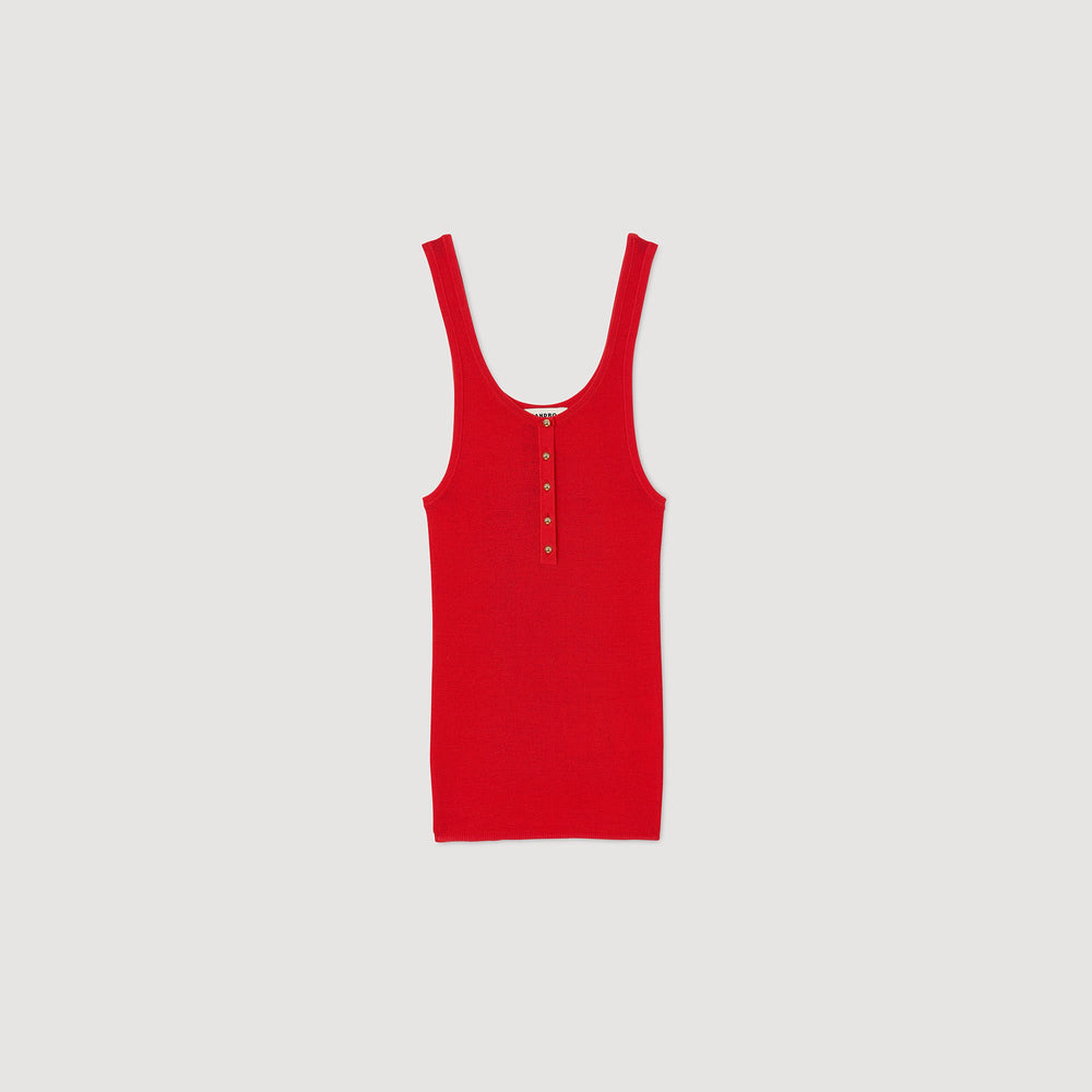 Rib knit vest top Red Sandro Women