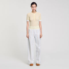 Short-sleeved sweater Light Yellow Sandro Women
