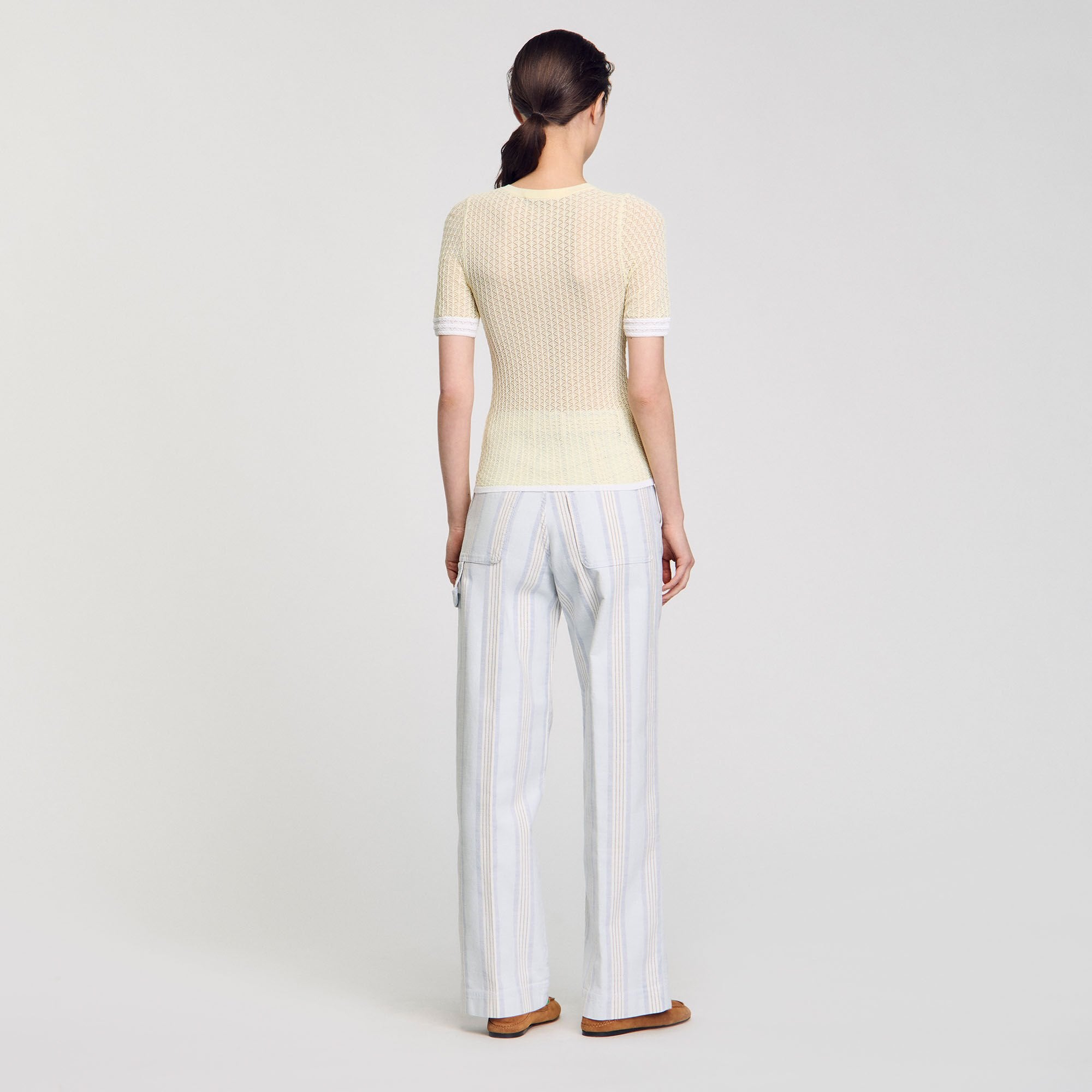 Short-sleeved sweater Light Yellow Sandro Women