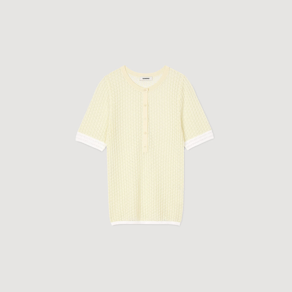 Short-sleeved sweater Light Yellow Sandro Women