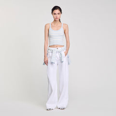 Knit vest top Sky Blue Sandro Women