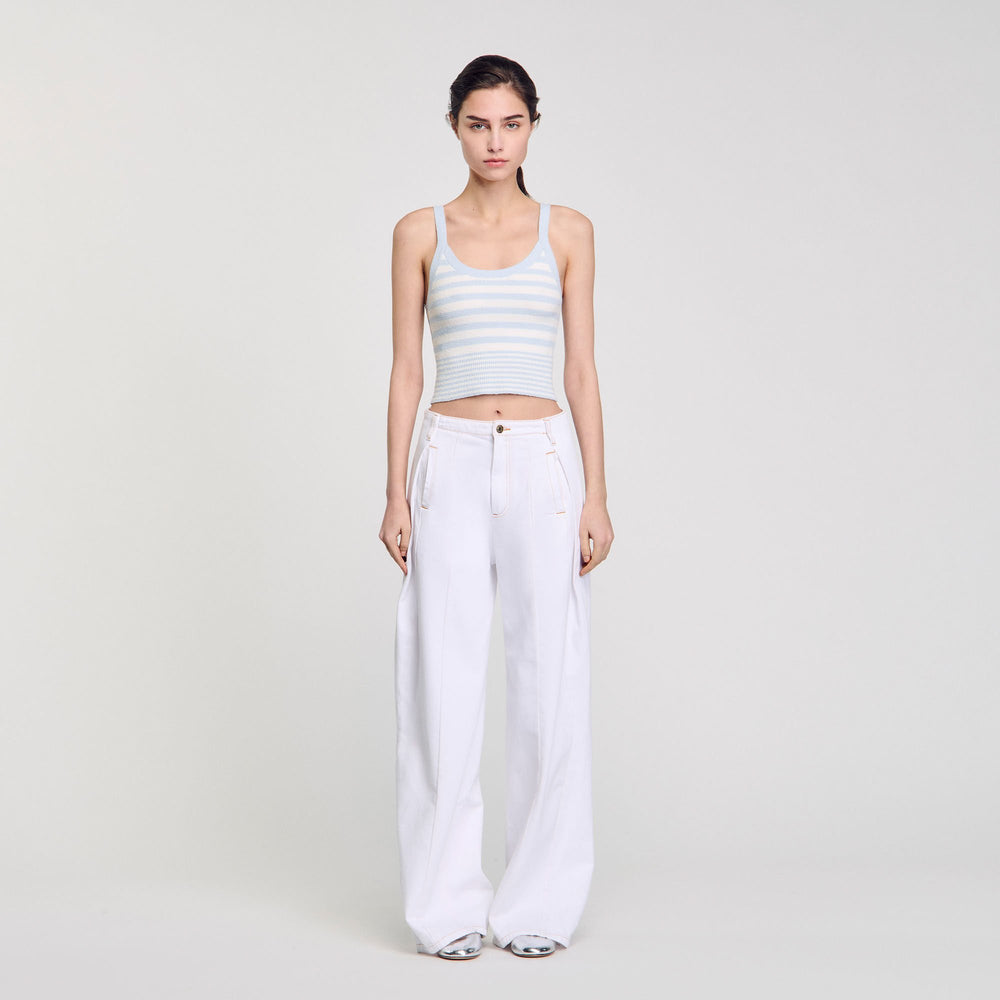 Knit vest top Sky Blue Sandro Women