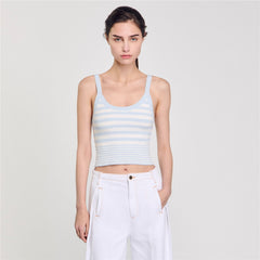 Knit vest top Sky Blue Sandro Women