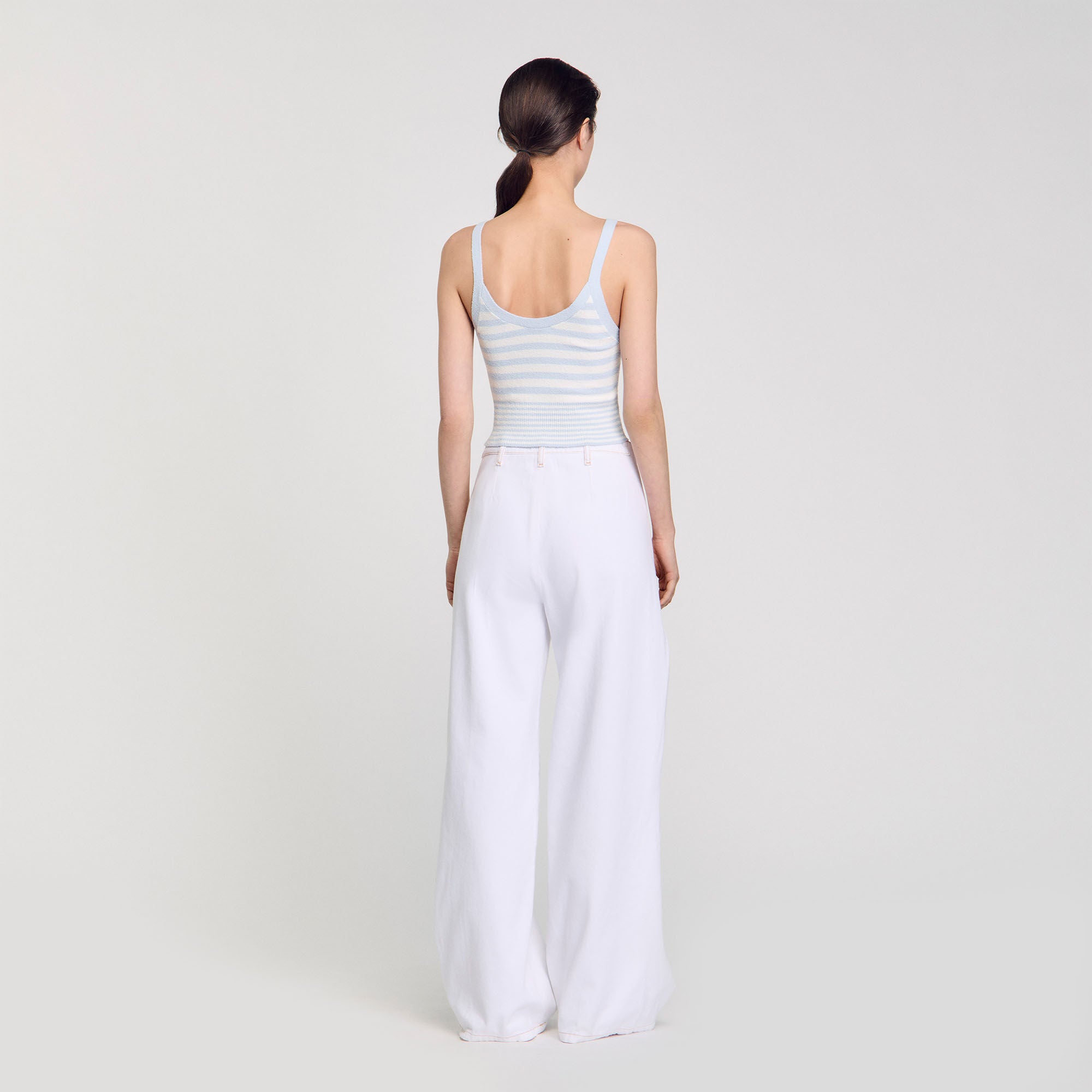 Knit vest top Sky Blue Sandro Women