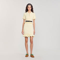 Flounced sweater Light Yellow Sandro Women