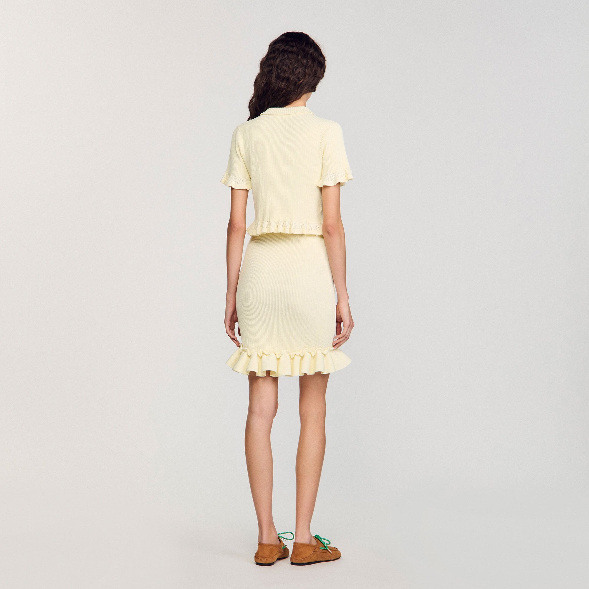 Flounced sweater Light Yellow Sandro Women