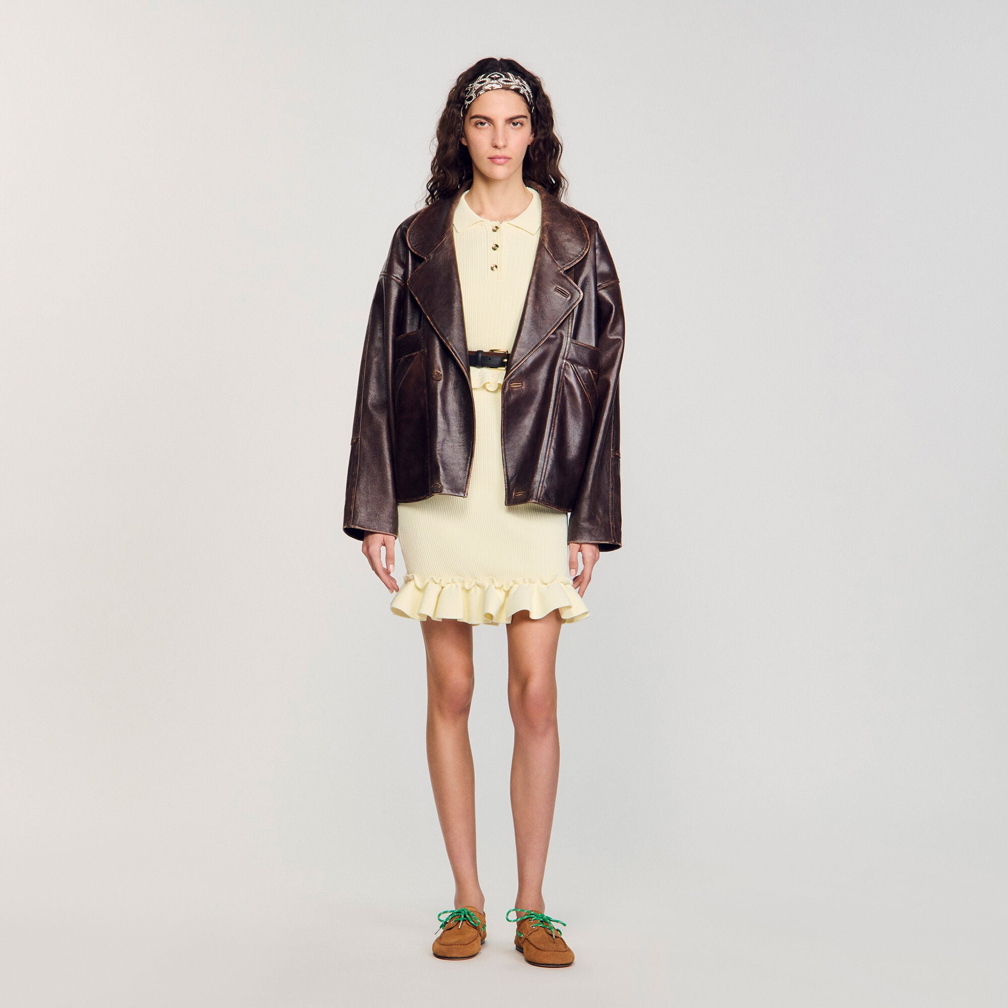 Flounced sweater Light Yellow Sandro Women