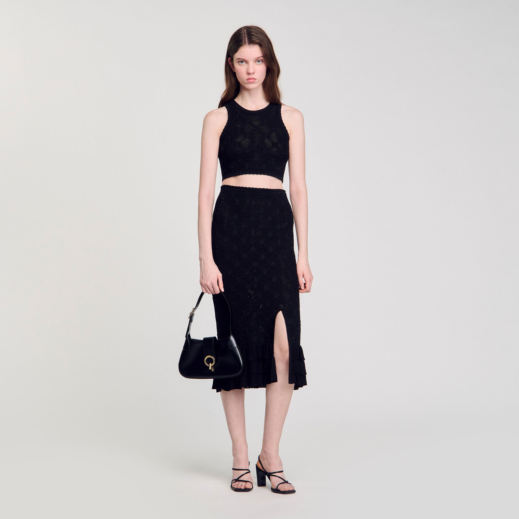 Decorative knit top Black Sandro Women