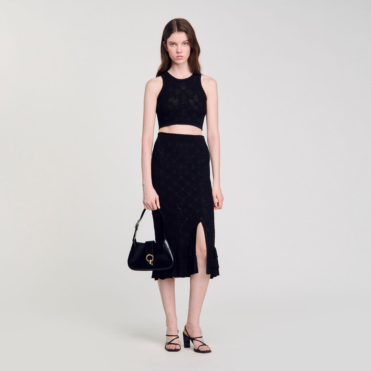 Decorative knit top Black Sandro Women