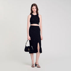 Decorative knit top Black Sandro Women